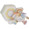 Doudou Et Compagnie Collection Nuage De Couleurs Ours Pantin Mouchoir Blanc Spirale Jaune Orange Bleu Violet