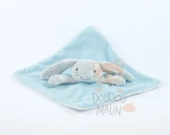 Obaïbi Doudou Plat Lapin Bleu Gris