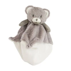 Baby'Nat - Pap'ours Doudou Plat Ours Gris 25 Cm
