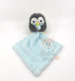 Nicotoy Peluche Avec Doudou Pingouin Bleu 25 Cm