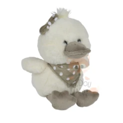 Nicotoy Peluche Canard Blanc Gris Bandana Noeud