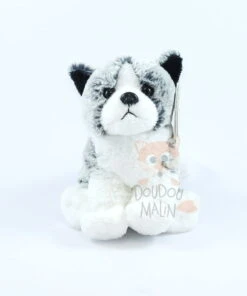 Nicotoy Peluche Chien Husky Blanc Gris 15 Cm