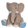 Nicotoy Peluche Géante éléphant Assis Beige Bleu 40 Cm