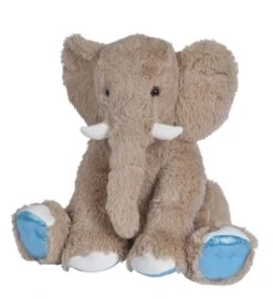 Nicotoy Peluche Géante éléphant Assis Beige Bleu 40 Cm
