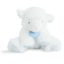 Doudou Et Compagnie - Mini Peluche Hochet Mouton Agneau Bleu Blanc
