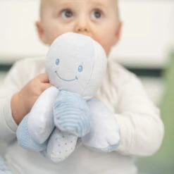 Nattou Peluche Hochet Poulpe Pieuvre Bleu 25 Cm