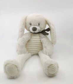 Tex Doudou Peluche Lapin Blanc Crème écharpe 40 Cm