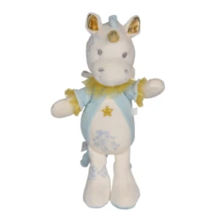 Nicotoy Peluche Licorne Bleu Or 24 Cm