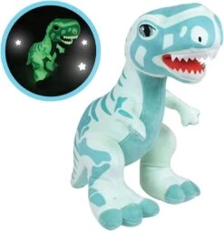 Jemini - Peluche Luminescente T-REX Luminou Vert 25 Cm