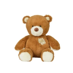 Nicotoy Peluche Ours Patch Marron Foncé 20 Cm