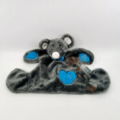 Pericles - Doudou Plat Souris Gris Bleu Coeur 20 Cm