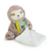 Baby'Nat - Petits Voyageurs - Peluche Paresseux Marron Vert 22 Cm
