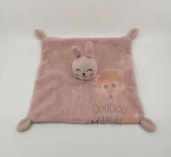 Simba Toys - Doudou Plat Carré Lapin Rose 25 Cm