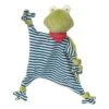 Sigikid - Doudou Plat Grenouille Vert Bleu Rayé 25 Cm