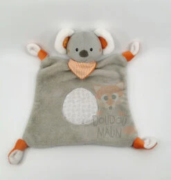 Baby Club Doudou Plat Koala Gris Orange 25 Cm