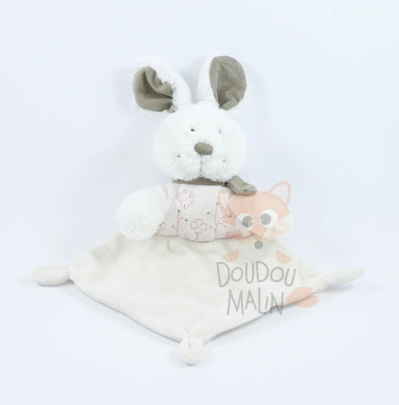 Nicotoy Doudou Plat Losange Blanc Beige Rose 1 Nicotoy Doudou Plat Losange Blanc Beige Rose