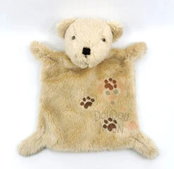 Nicotoy Doudou Plat Ours Beige Empreinte 20 Cm