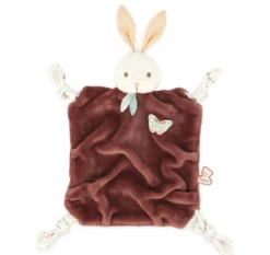 Kaloo - Plume - Doudou Plat Lapin Rouge Bordeaux Papillon 26 Cm