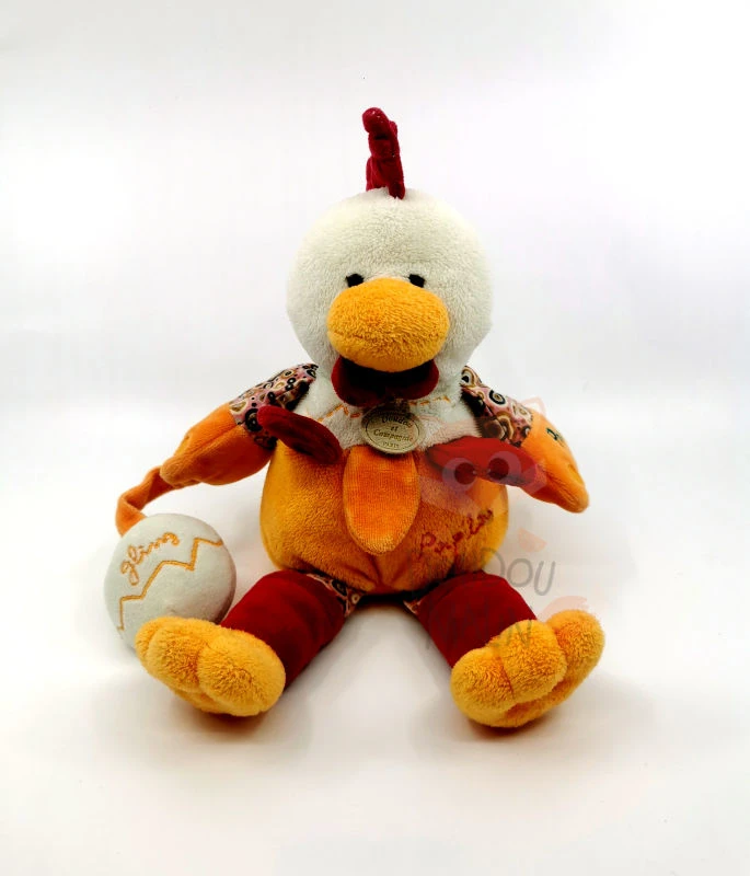 Doudou Et Compagnie - Poupilou Le Coq - Peluche Rouge Orange Oeuf 30 Cm 1 Doudou Et Compagnie - Poupilou Le Coq - Peluche Rouge Orange Oeuf 30 Cm