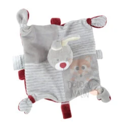 Trois Kilos Sept Praline Et Caramel Doudou Plat Lapin Gris Rouge