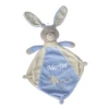 Nicotoy - Raphaël Le Lapin - Doudou Plat Bleu Beige 35 Cm