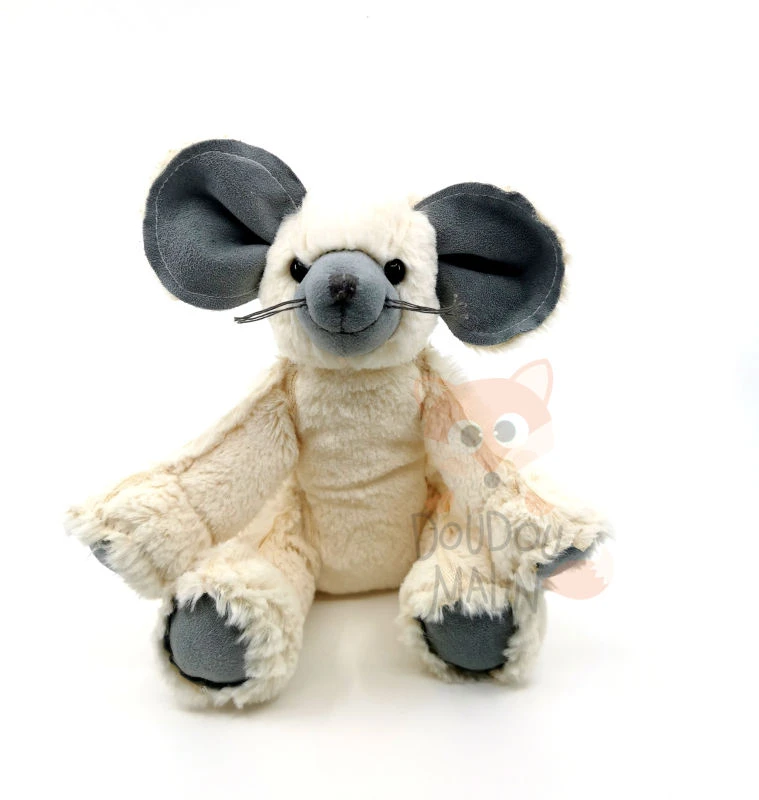 Les Petites Marie Reverso Peluche Souris Beige Gris 25 Cm 1 Les Petites Marie Reverso Peluche Souris Beige Gris 25 Cm