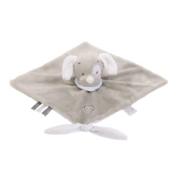 Nattou Sam & Toby Doudou Plat Chien Gris Bleu