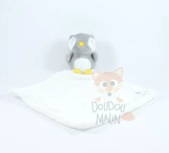 Sergent Major Doudou Plat Hibou Chouette Blanc Gris Jaune Mon Premier Major