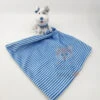 Shima - Mini Peluche Chien Avec Doudou Bleu Blanc Rayé 30 Cm