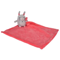Nicotoy Spandex Doudou Mouchoir Lapin Gris Rose