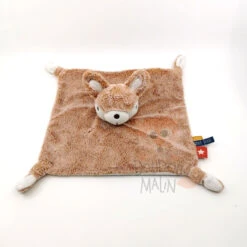 Tape à L'oeil - Doudou Plat Biche Faon Marron Blanc 25 Cm