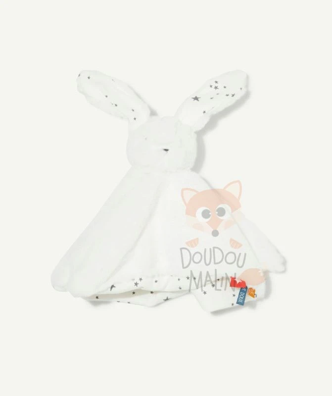 Tape à L'oeil - Doudou Plat Lapin Blanc étoile 30 Cm 1 Tape à L'oeil - Doudou Plat Lapin Blanc étoile 30 Cm