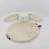 Tape à L'oeil - Doudou Plat Lapin Blanc Jaune étoile 25 Cm