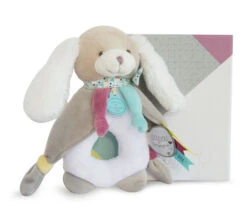 Doudou Et Compagnie - Toopi Le Chien Hochet Beige Blanc Bleu