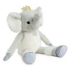 Histoire D'ours Twist Elfy L'éléphant Peluche Grise Avec Couronne - 35 Cm