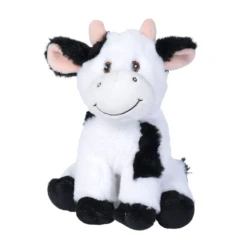 Nicotoy - Peluche Vache Noir Blanc 100 % Recyclé 20 Cm