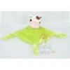 Carré Blanc Doudou Vache Plat Losange Vert Marron Rose Blanc 3 Noeuds
