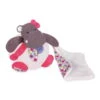 Baby'Nat - Zoé L'hippo - Peluche Avec Doudou Rose Blanc Liberty 18 Cm