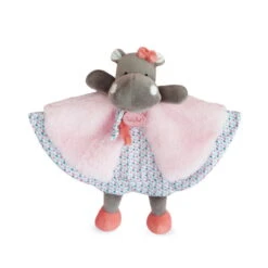 Baby'Nat - Zoé L'hippo - Doudou Plat Rose 25 Cm